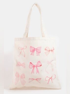 Fame Pink Ribbon Bow Tote Bag